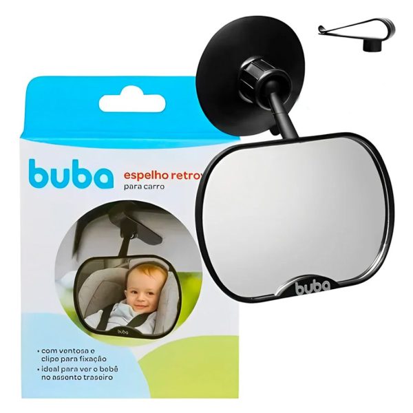 Espelho Retrovisor Buba Para Carro Com Ventosa E Clipe