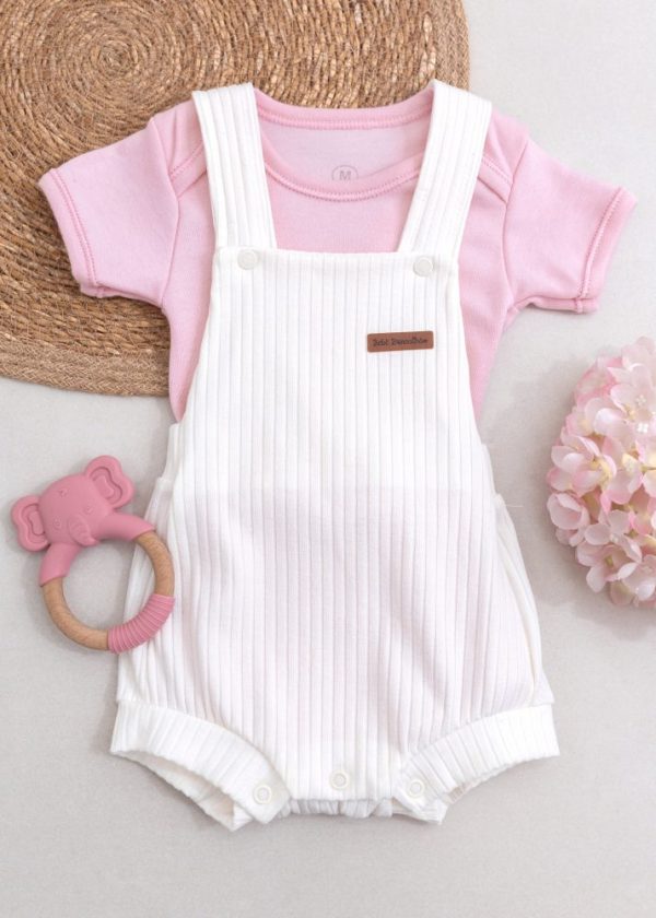 Conjunto Jardineira Ribana Off Com Body