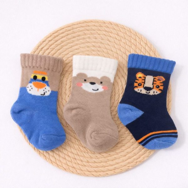 Kit 3 Pares Meia Bebê Recém Nascido – Ursinho Bege