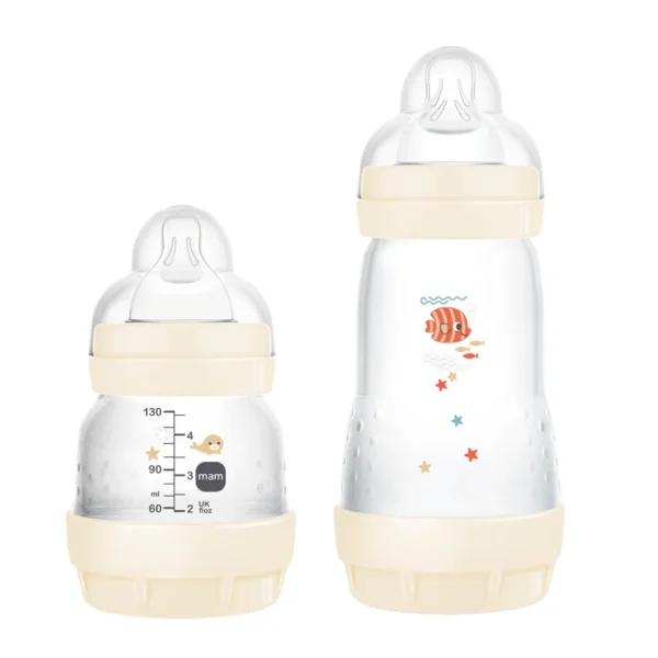 Kit Mamadeiras MAM Anticólica Fundo Do Mar Bege 130ml+260ml