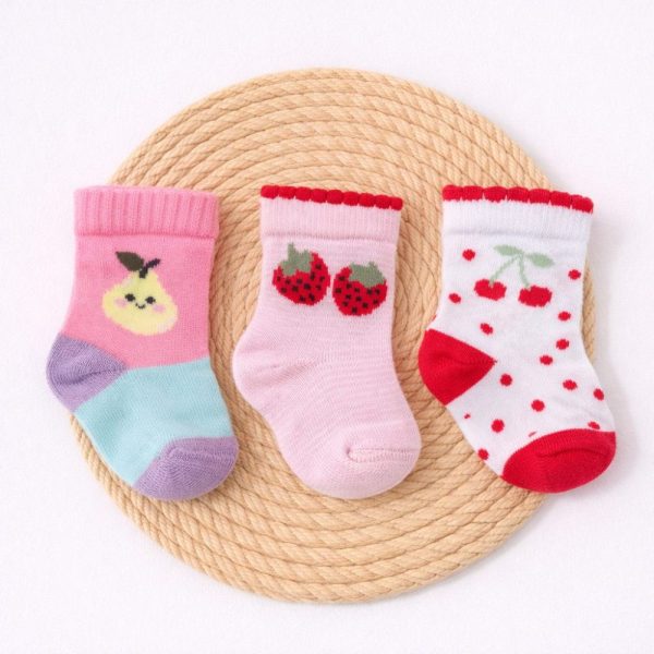 Kit 3 Pares Meia Bebê Recém Nascido – Frutinhas