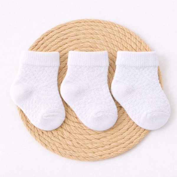 Kit de Meias RN para Bebê Branco em Algodão