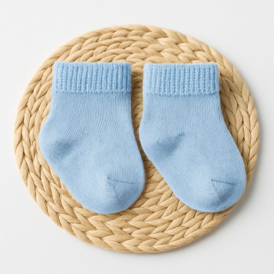 Meia 1 par bebê menino azul