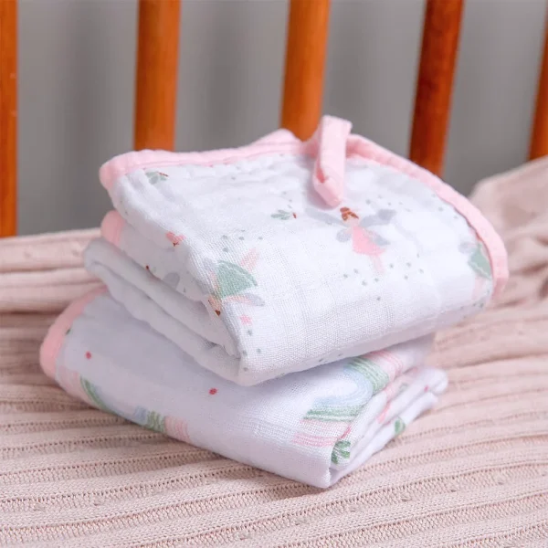 Fralda De Boca Rosa 100% Algodão Com Prendedor De Chupeta