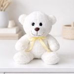 Pelúcia Ursinho Branco Decorativo Laço Off
