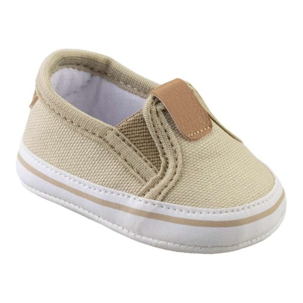 Tênis Bebê Bege Slip On Menino - Keto Baby