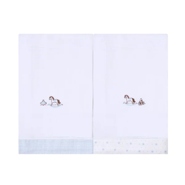 Toalha De Fralda Bordado Papi 1,10m x 70cm - Cavalo De Madeira
