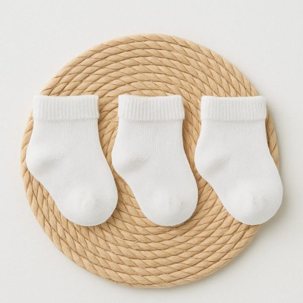 Kit Meias Bebê 3 Pares Branco