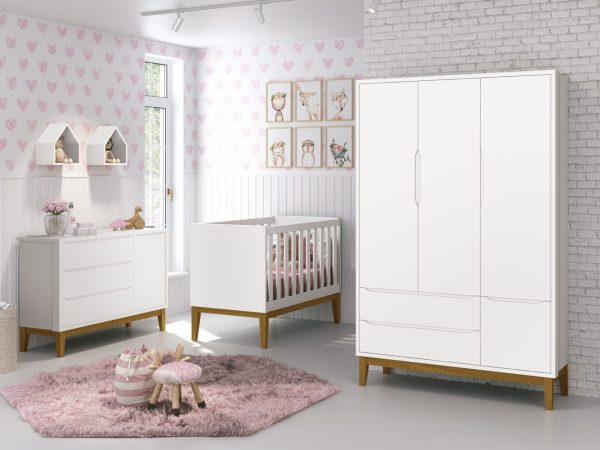 Jogo de Quarto Classic Infantil Reller - Branco Fosco