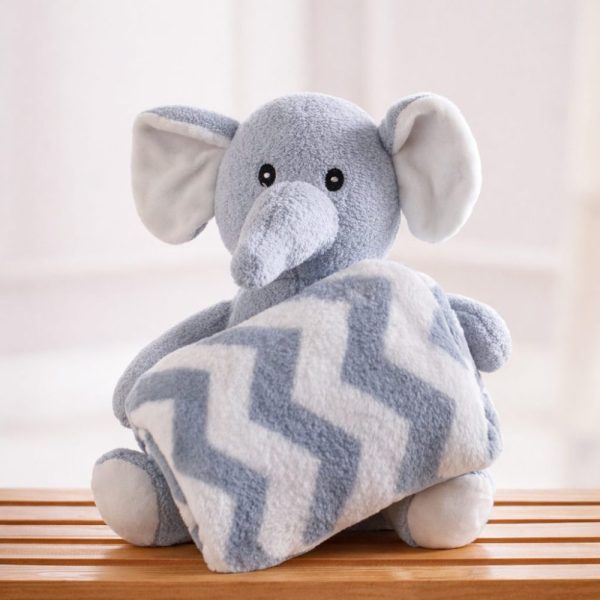 Manta com Pelúcia Infantil Macia e Aconchegante - Elefante