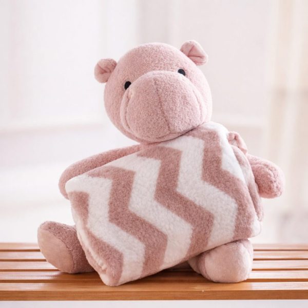 Manta com Pelúcia Infantil Macia e Aconchegante - Hipopótamo