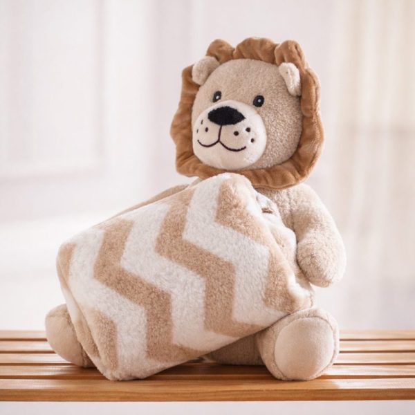 Manta com Pelúcia Infantil Macia e Aconchegante - Leão