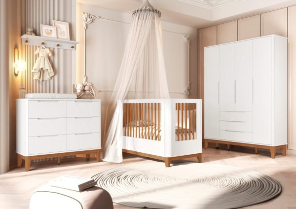 Jogo de Quarto Boom 4P Infantil Reller - Branco Fosco