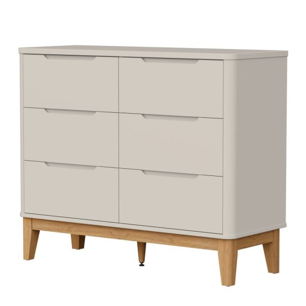 Cômoda Boom 6 Gavetas Reller - Areia Fosco