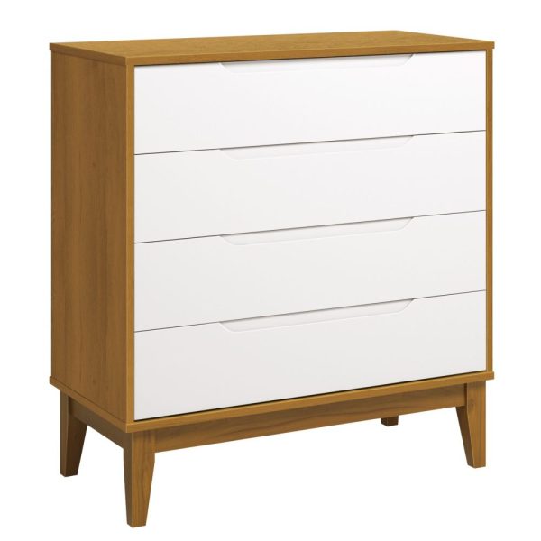 Cômoda Elfe Classic Gaveteiro Reller - Branco Fosco Com Savana