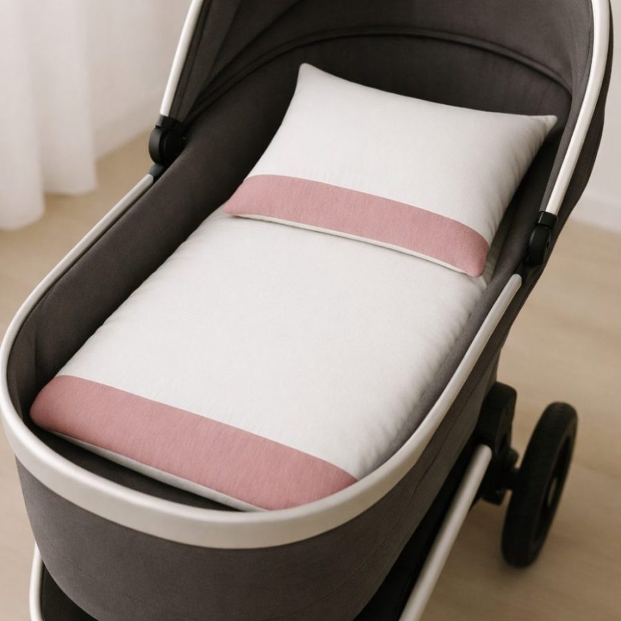 Colchonete para Carrinho com Travesseiro Premium - Rose