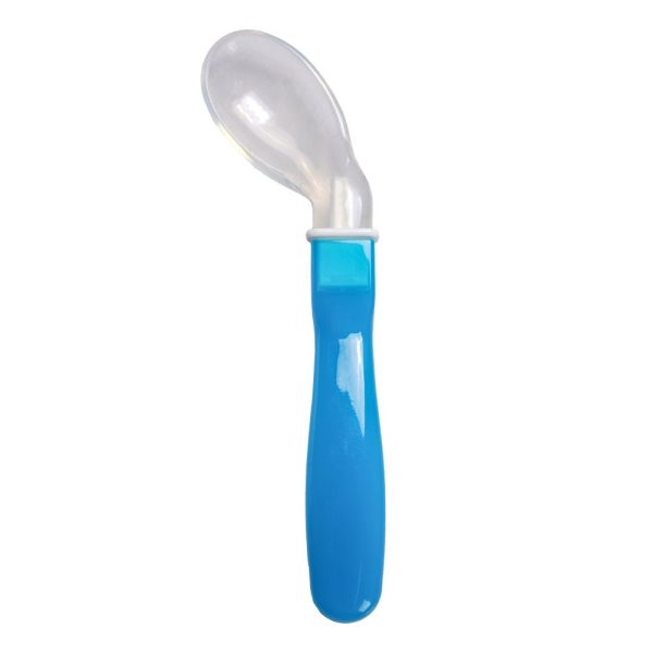 Colher de Treinamento para Bebê em Silicone - Azul