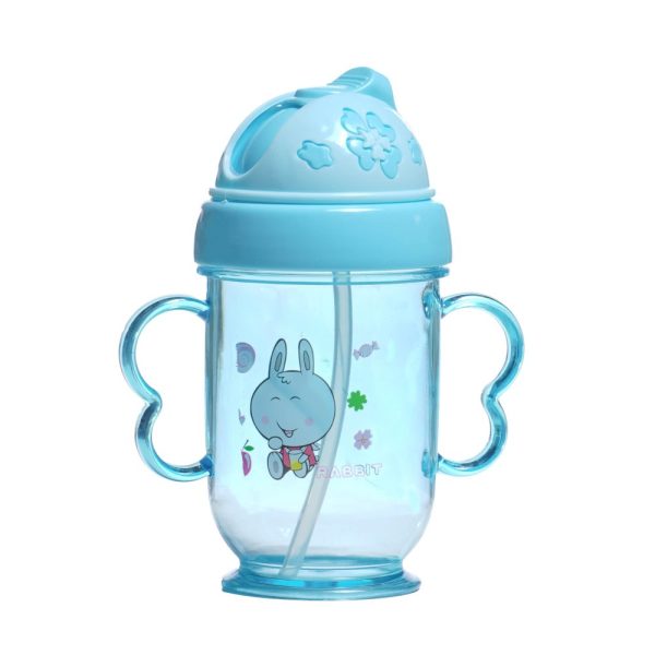 Copo com Canudo Infantil com Alças - Azul