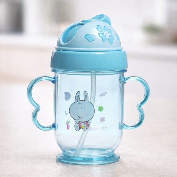 Copo com Canudo Infantil com Alças - Azul