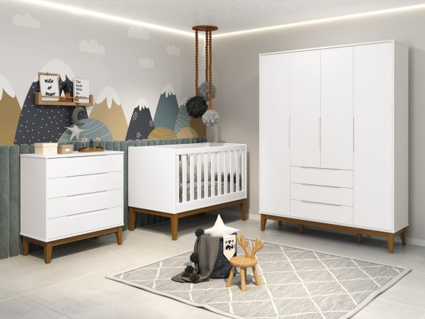 Jogo de Quarto Elfe Classic Infantil Reller - Branco Fosco