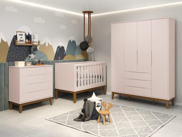 Jogo de Quarto Elfe Classic Infantil Reller - Rosa Fosco