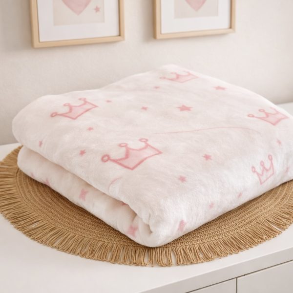 Cobertor Manta Toque de Seda - Coroa Rosa