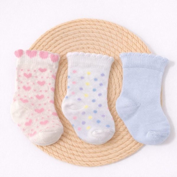 Kit 3 Pares Meia Bebê Recém Nascido - Poá