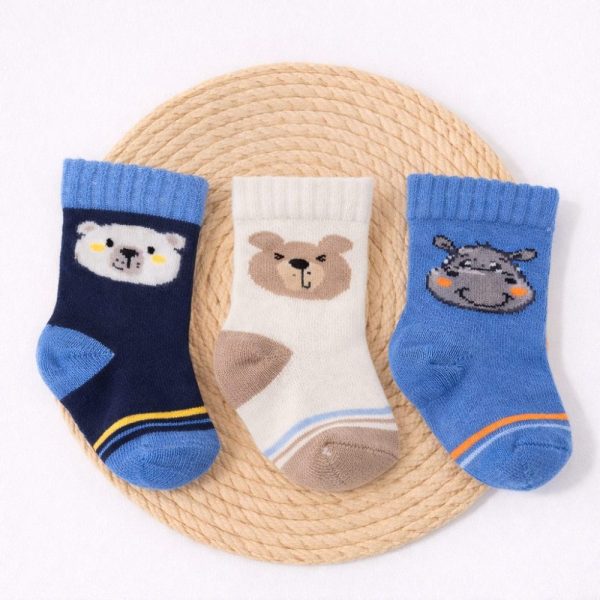 Kit 3 Pares Meia Bebê Recém Nascido - Ursinhos