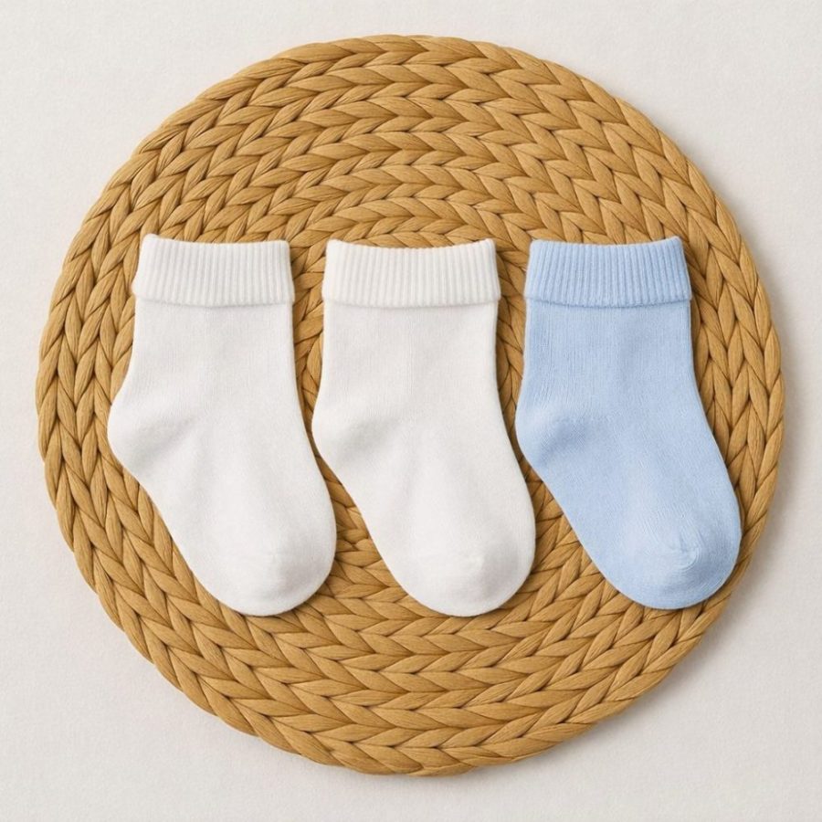 Kit 3 Pares Meia Fina Bebê Recem Nascido - Menino