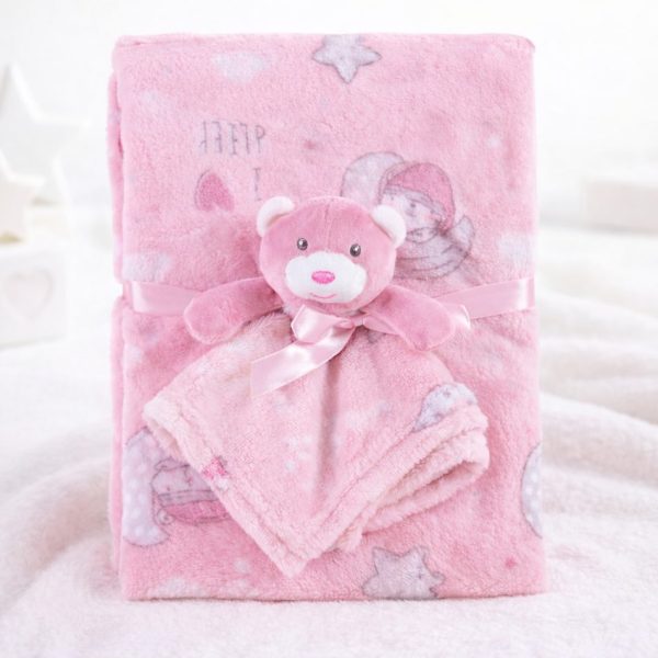 Manta Microfibra Bebê com Naninha - Ursinha