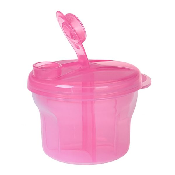 Pote Dosador para Leite em Pó Com Divisórias - Rosa