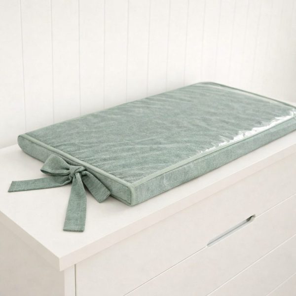 Trocador de Cômoda Impermeável Bebê Com Laço - Verde Mescla