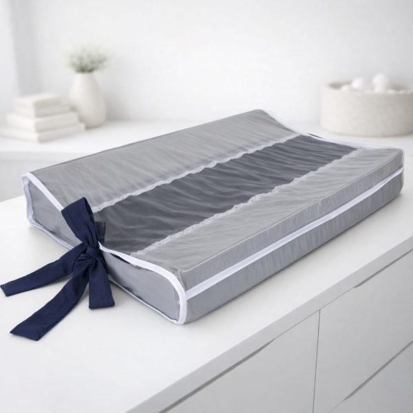 Trocador de Bebê Anatômico para Cômoda - Cinza com Marinho