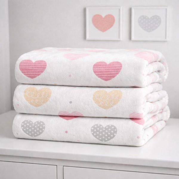 Cobertor de Microfibra Peluciado Coração – Toque Suave