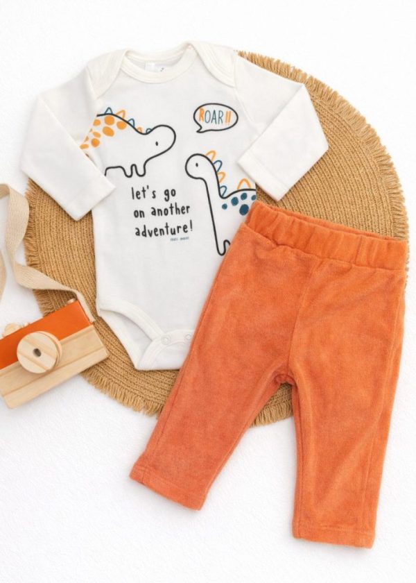 Conjunto Bebê - Dino Orange Iase