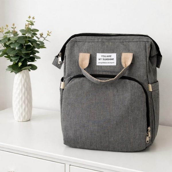 Mochila Maternidade Vira Berço Térmica - Cinza