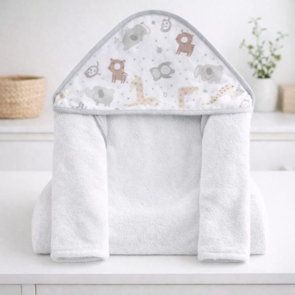 Toalha de Banho Bebê com Capuz - Safari