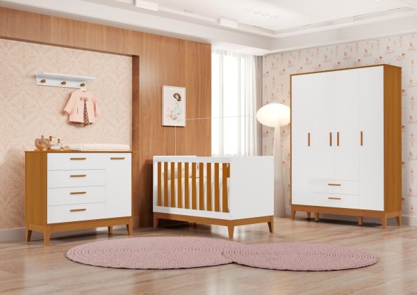 Jogo de Quarto Flip Infantil Reller - Branco Fosco Com Savana