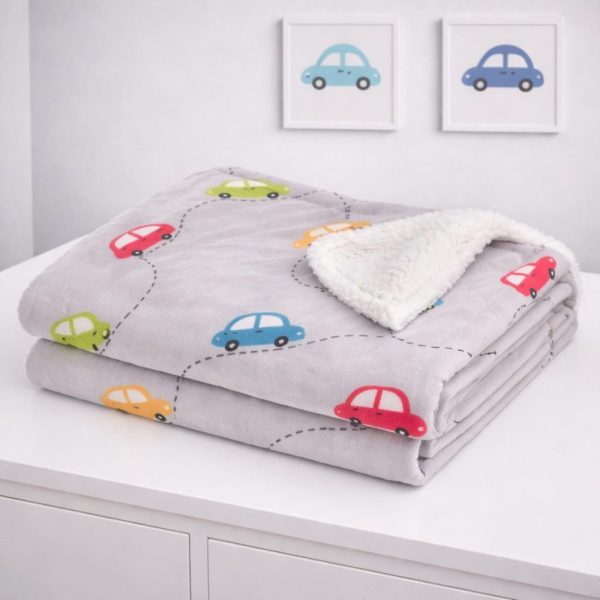 Cobertor Bebê Sherpa Estampado Carrinhos