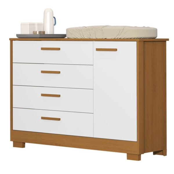 Cômoda Sapateira Zaki Reller - Branco Fosco Com Savana