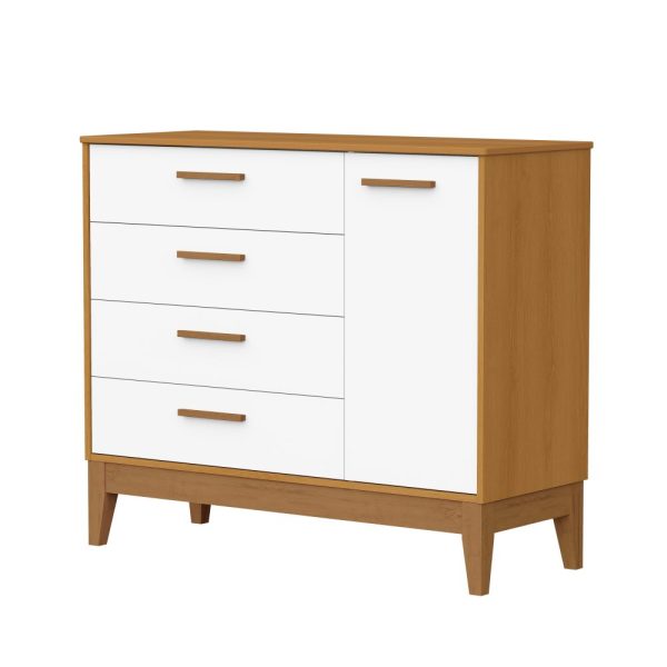 Cômoda Sapateira Flip Reller - Branco Fosco Com Savana