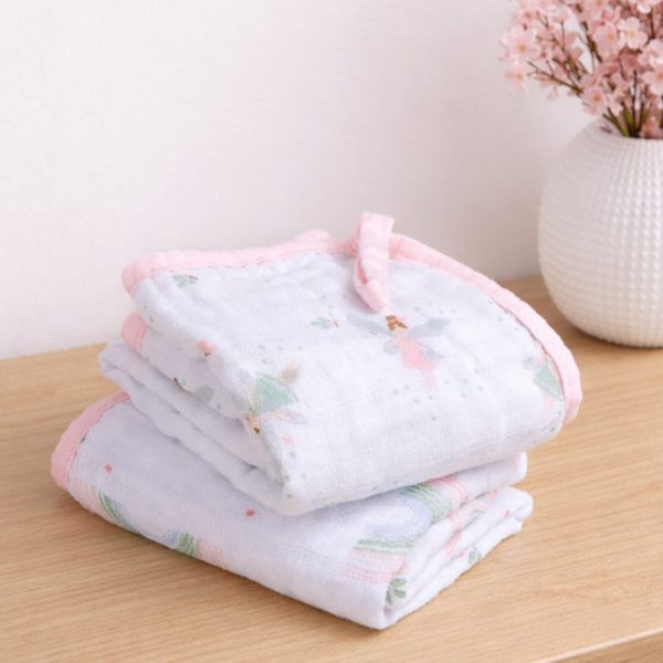 Fralda De Boca Rosa Bebê 100% Algodão Com Prendedor De Chupeta