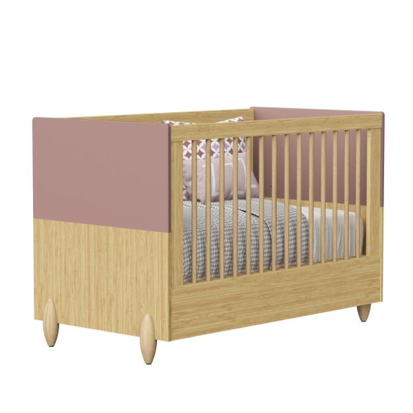Berço Gracia 2 em 1 Infantil Reller - Rosê Naturale