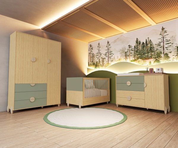 Jogo de Quarto Gracia Infantil Reller - Oliva Naturale