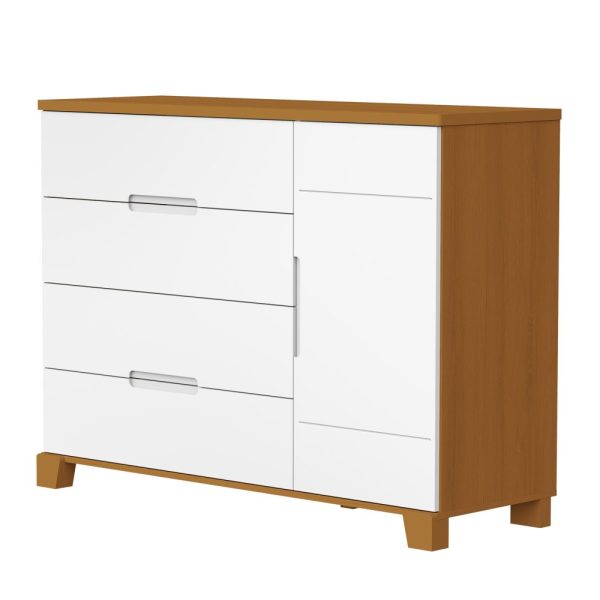 Cômoda Sapareira Luna Reller - Branco Fosco Com Savana