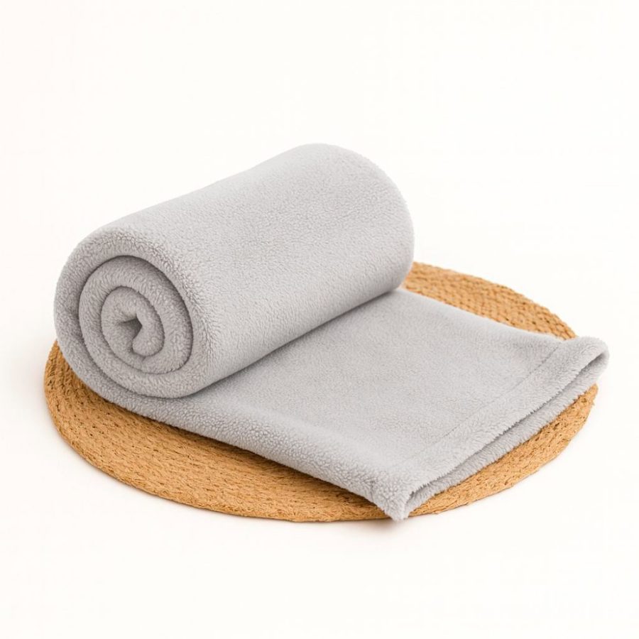 Manta Bebê Microfibra - Cinza Claro