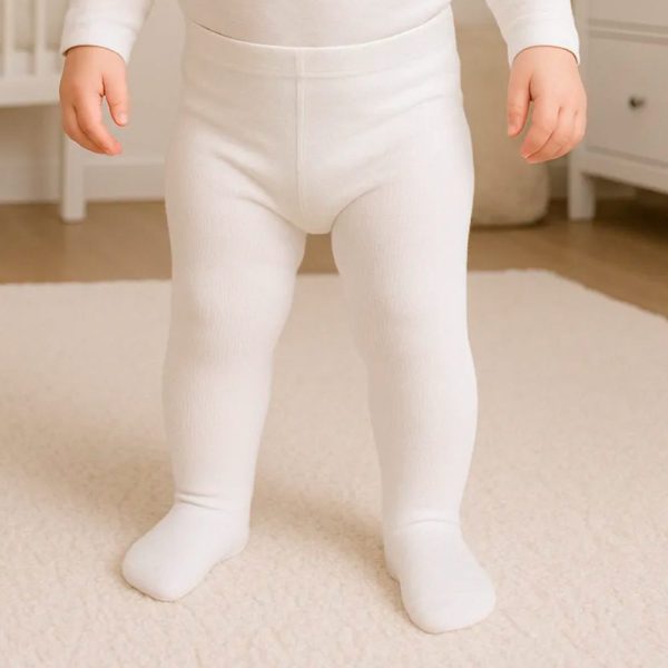 Meia Calça Infantil em Algodão Branca