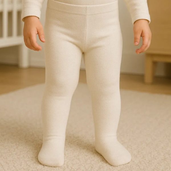 Meia Calça Infantil em Algodão Off White