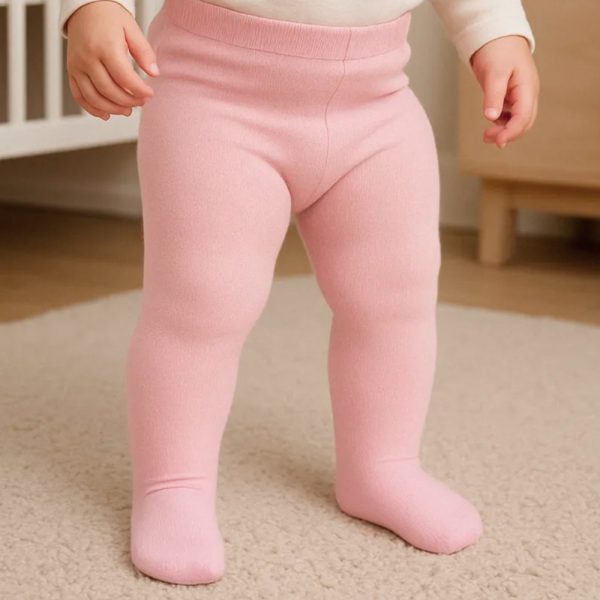 Meia Calça Infantil em Algodão Rosa