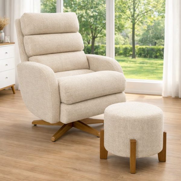 Poltrona Amamentação Maitê Balanço e Giro com Puff - Lincoln